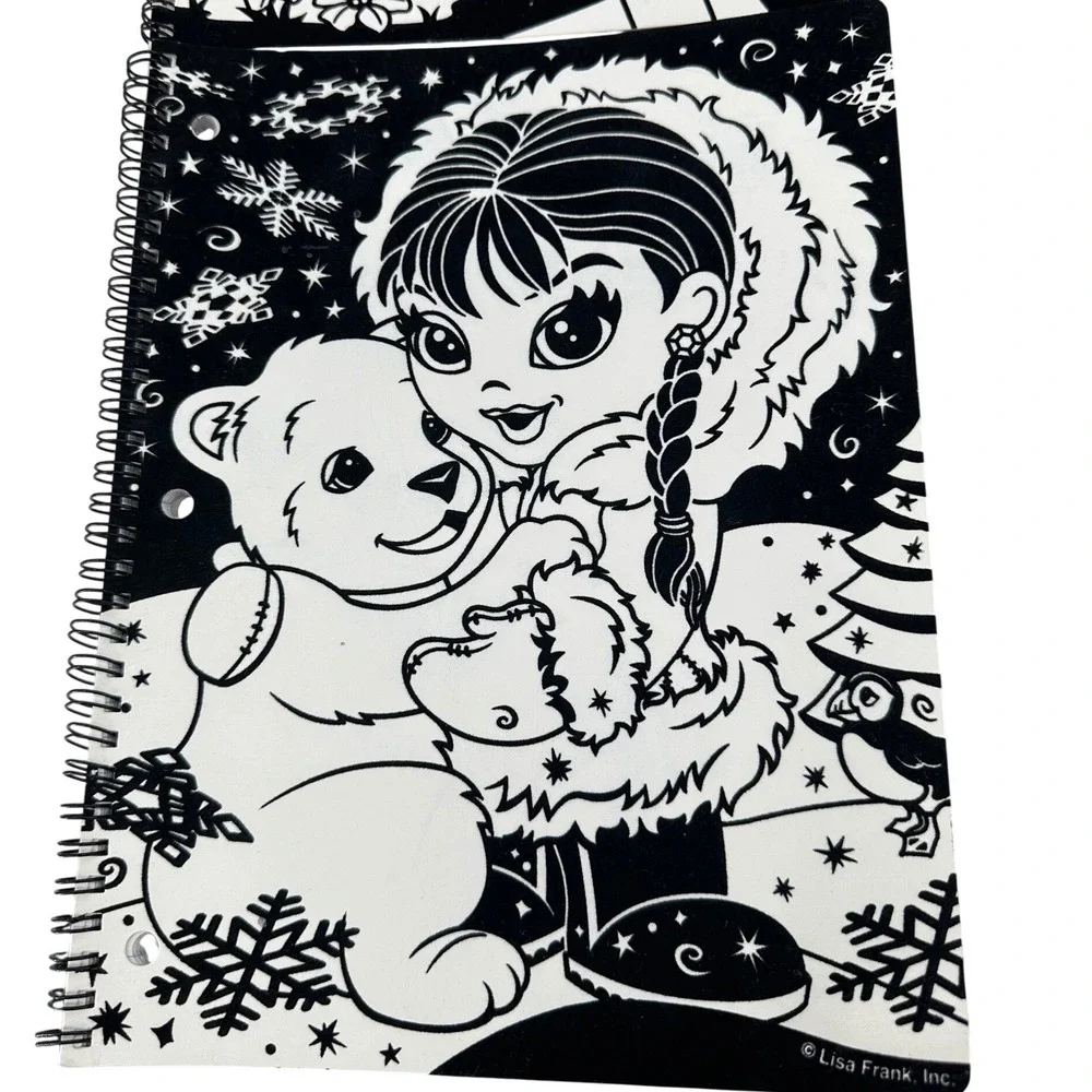 Lisa Frank Vintage Velvet Fuzzy Spiral‎ Notebooks Set of 4 Tiger Leopard Moon